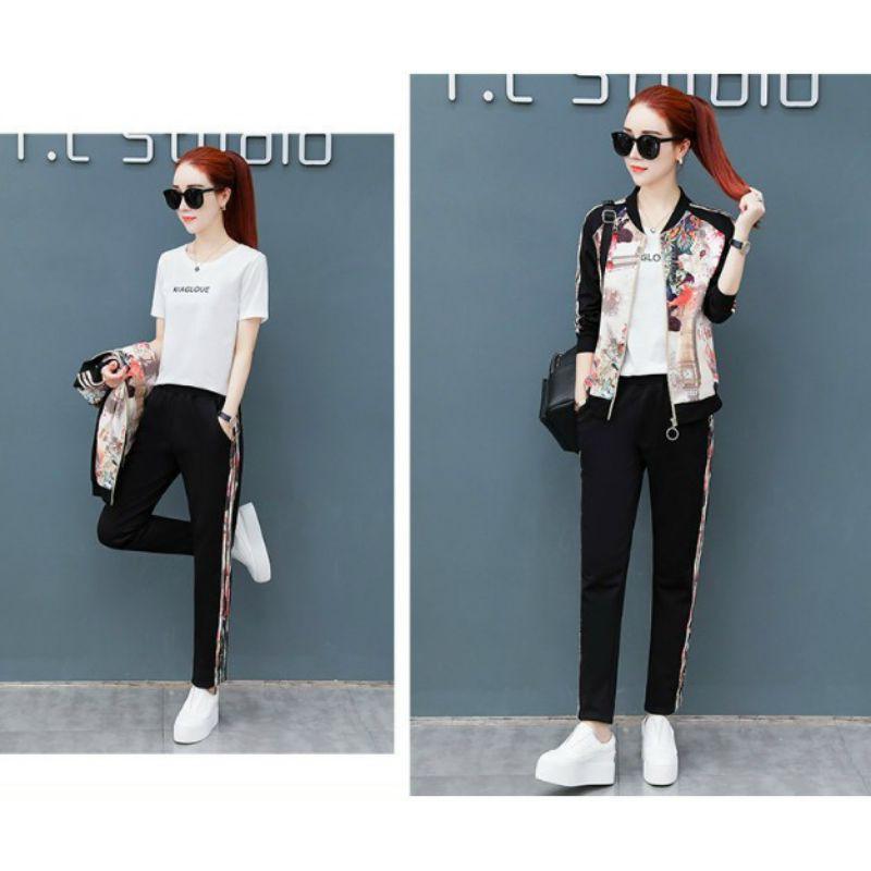 SÉT BỘ THỂ THAO PHỐI HỌA TIẾT TRÊN NỀN VẢI 3D