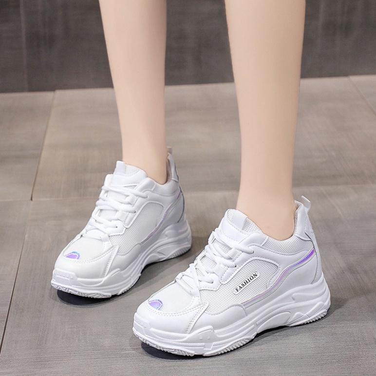 (NEW) *Cao 7 cm*Giày thể thao sneaker nữ Ảnh THẬT giày ĐẾ ĐỘN 7 cm SIÊU CAO ( 2 màu )