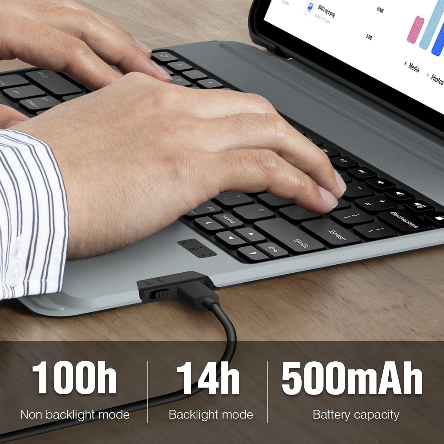Bao Da Kèm Bàn Phím cho iPad Pro 11 inch &amp; iPad Pro 13 inch M4 2024 Nillkin Bumper Link Keyboard Case (Có Đèn Nền Backlit Keyboard) - Hàng Chính Hãng