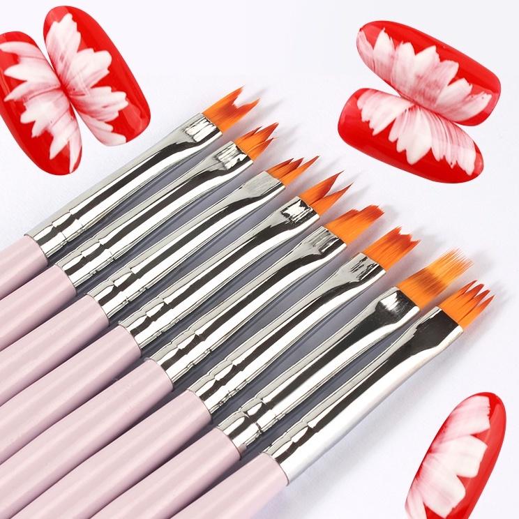 Set Cọ Vẽ Hoa Đủ Mẫu | Bộ 8 Cây Màu Hồng