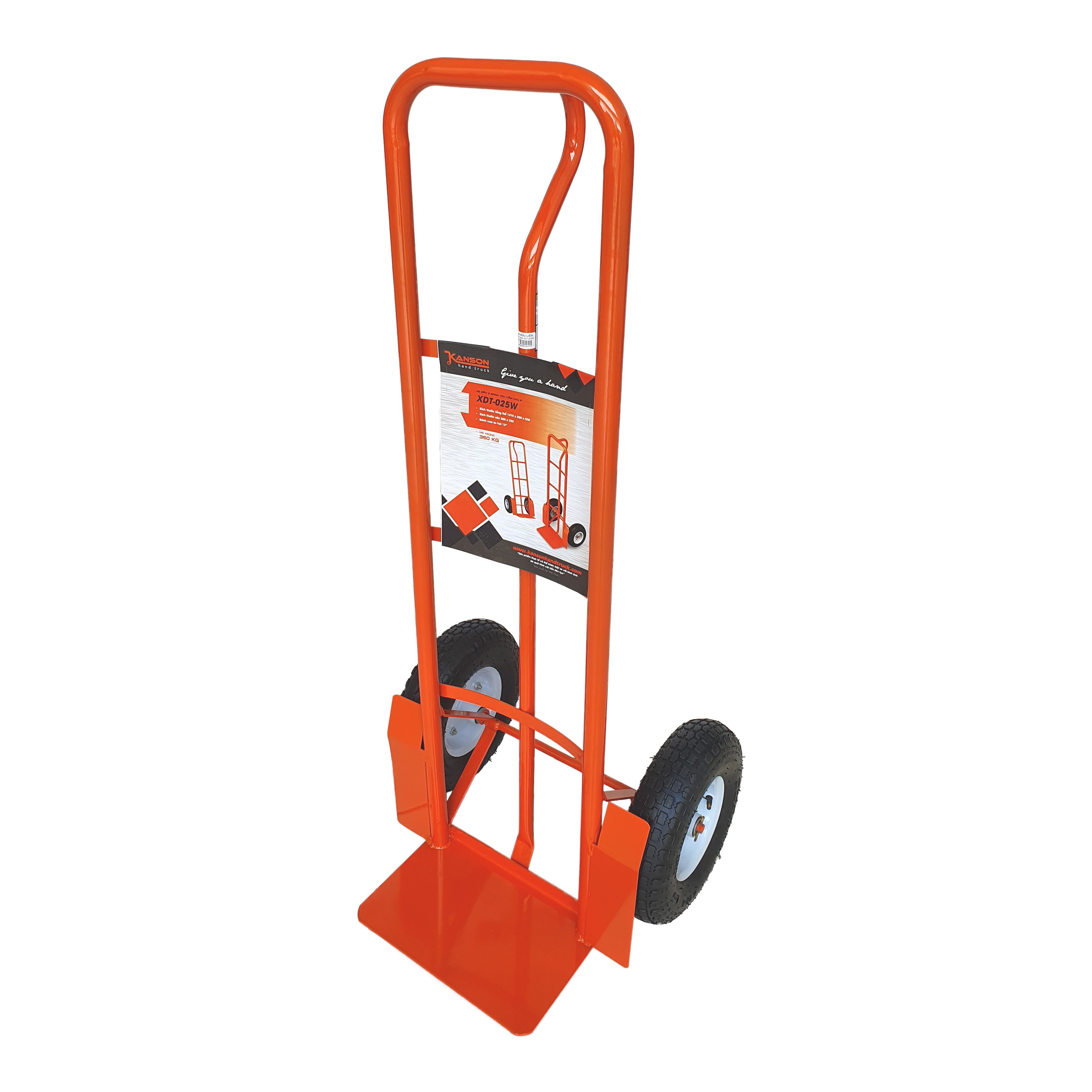 Xe đẩy Kanson tay cầm chữ P màu cam TP-XDT025W - tải trọng 360kg