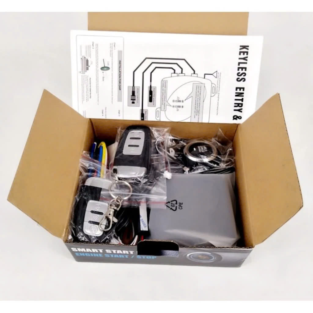 Bộ Khởi Động Đề Nổ Ô Tô Xe Hơi Từ Xa Start/Stop Engine 12V PKE Tự Động Khóa Cửa Smartkey Bản Cao Cấp