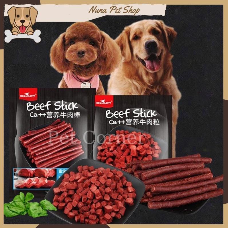 Thịt bò cao cấp Hello Joy thơm ngon, bổ sung canxi cho chó (Gói 500gr) - Bánh thưởng cho chó, đồ ăn vặt cho thú cưng