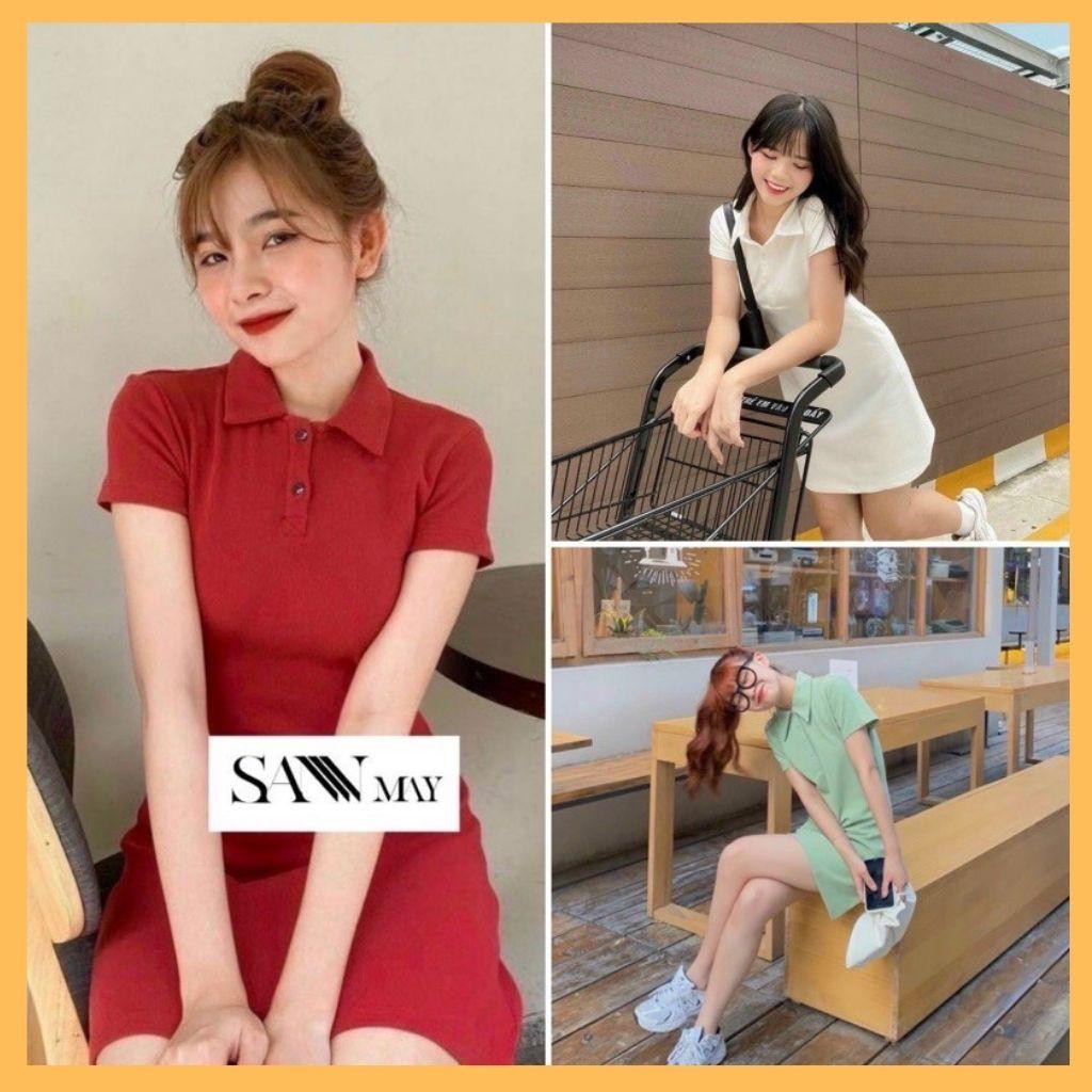 Đầm Polo Nữ Dáng Suông SANMAY Váy Thun Ôm Body, Đi Dự Tiệc Cưới Đi Chơi Biển, Công Sở Hàn Quốc, Vải Cotton Cao Cấp VD025