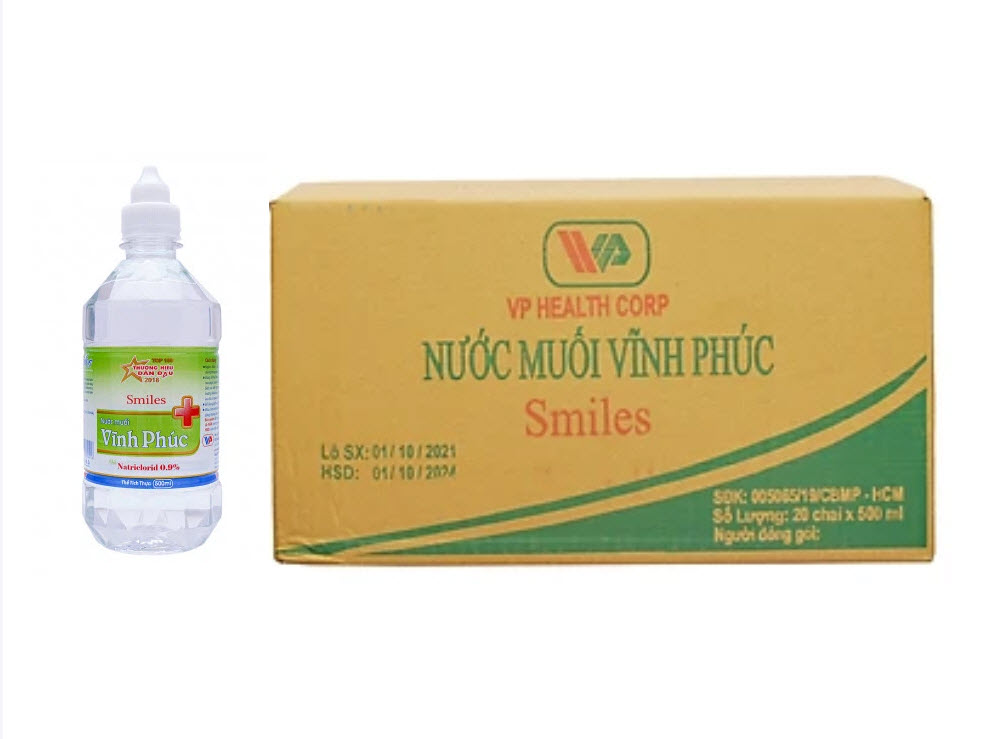 Thùng Nước Muối Vĩnh Phúc Smiles - Natri Clorid 0,9%