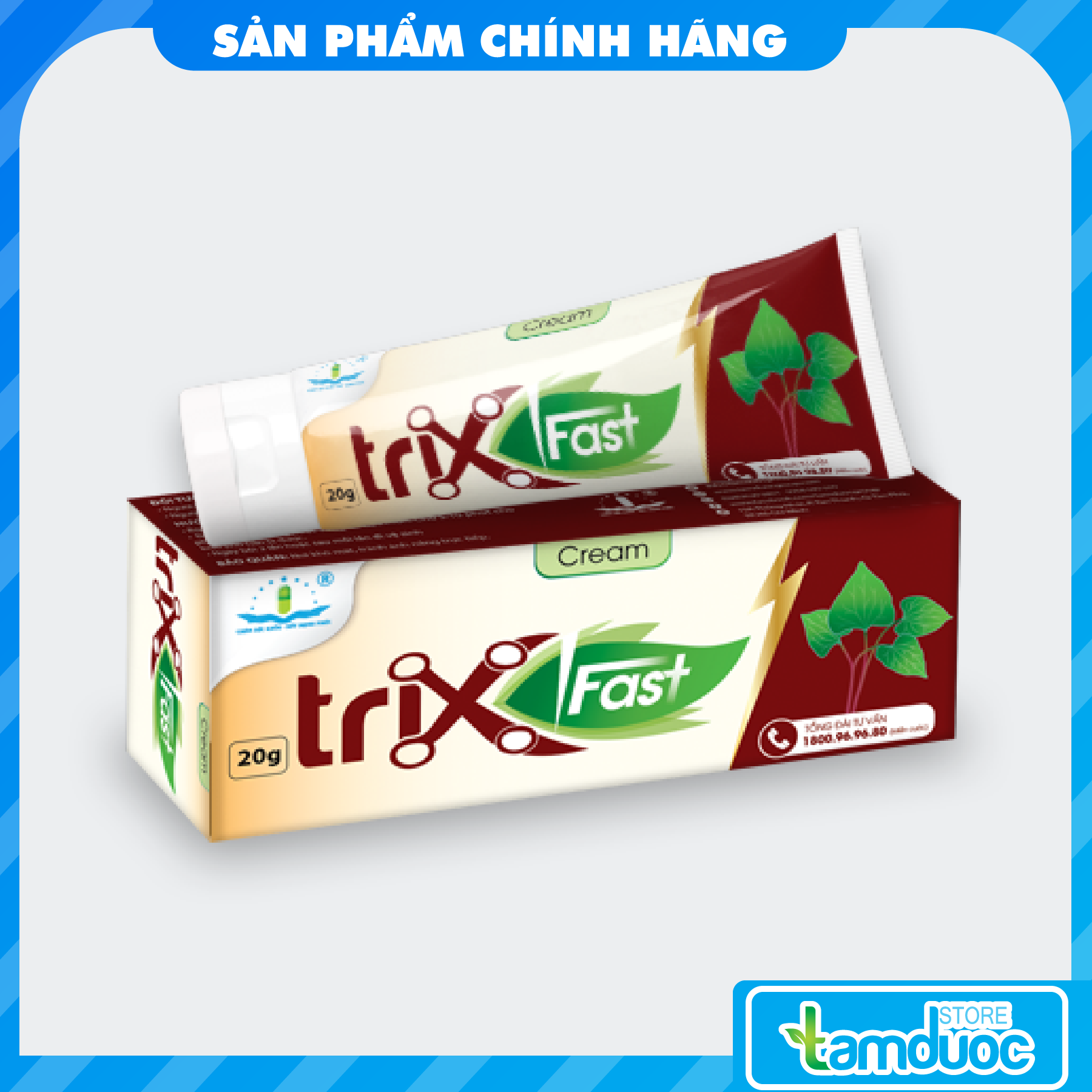 KEM BÔI TRĨ TRIX FAST CREAM Giảm tình trạng ngứa, đau, nóng rát vùng hậu môn, giảm tình trạng viêm, đau ngứa khó chịu của trĩ, táo bón (Type 20g)