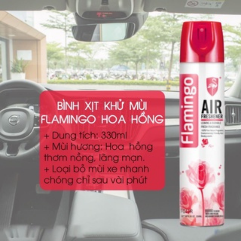 Nước hoa xịt khử mùi hôi xe oto chiết xuất 100% gồm 6 mùi hương thơm từ thiên nhiên Flamingo F011 330ml NHX-01