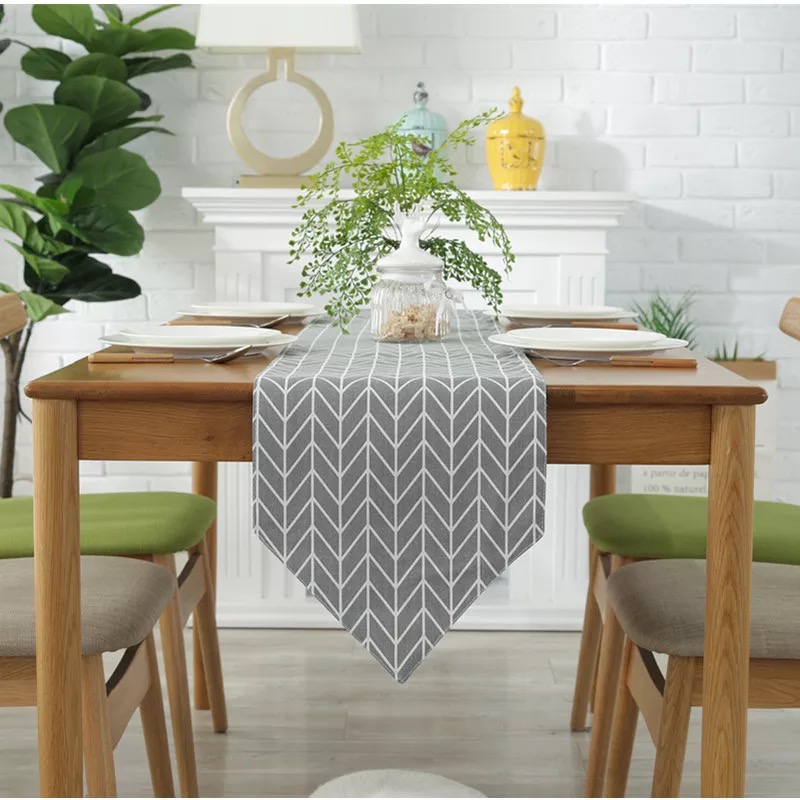 Khăn trải bàn table runner vải bố - Họa tiết Mũi tên - mẫu B05