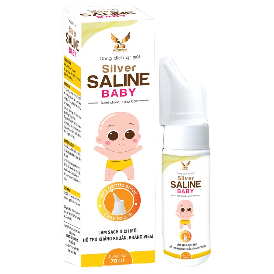 Dung dịch vệ sinh mũi Silver Saline baby Chai 70ml