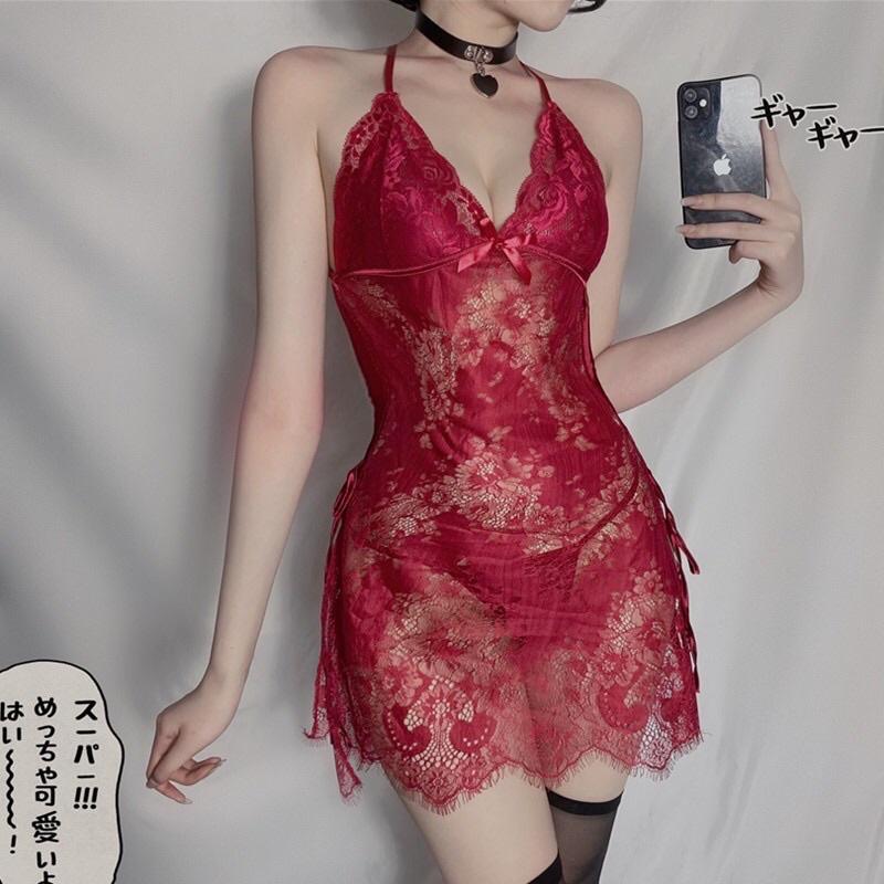 Váy ngủ ren dây cột sexy kèm chip T305. SHIP HOẢ TỐC TPHCM. Đồ ngủ cosplay sexy ThaoBonita