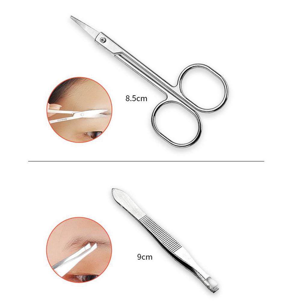 10x 10 In 1 Eyebrow Tools Tweezers Safe Scissors Razors