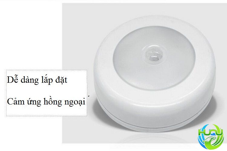 Đèn Led Dán Tường Huqu Dán Hành Lang ,Cầu Thang -Đèn Cảm Ứng Hồng Ngoại -Hàng Chính Hãng