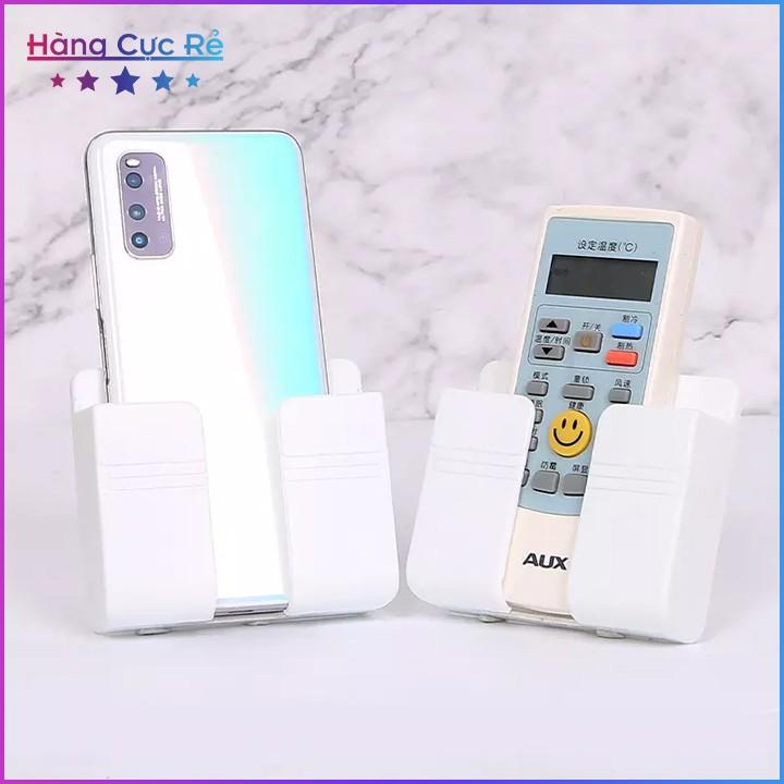 Hộp đựng dán tường Freeship Kệ để remote, điều khiển tivi, điều hòa, điện thoại 2IN1 HCR - hàng loại 1