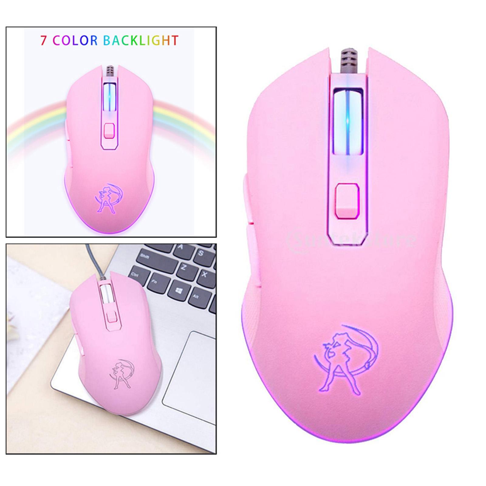 Ergonomic USB Wired Gaming Mouse 6 Button Silent 7 Colors Led Backlit for PC