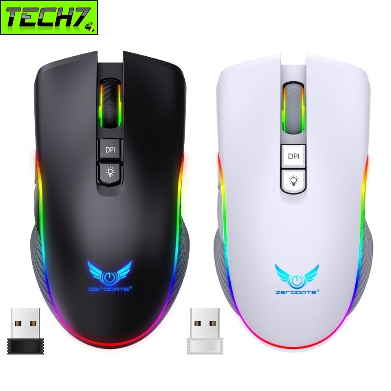 Chuột Không Dây Pin sạc T26 Gaming led RGB Cổng sạc TypeC chống mỏi cổ tay cho máy tính laptop