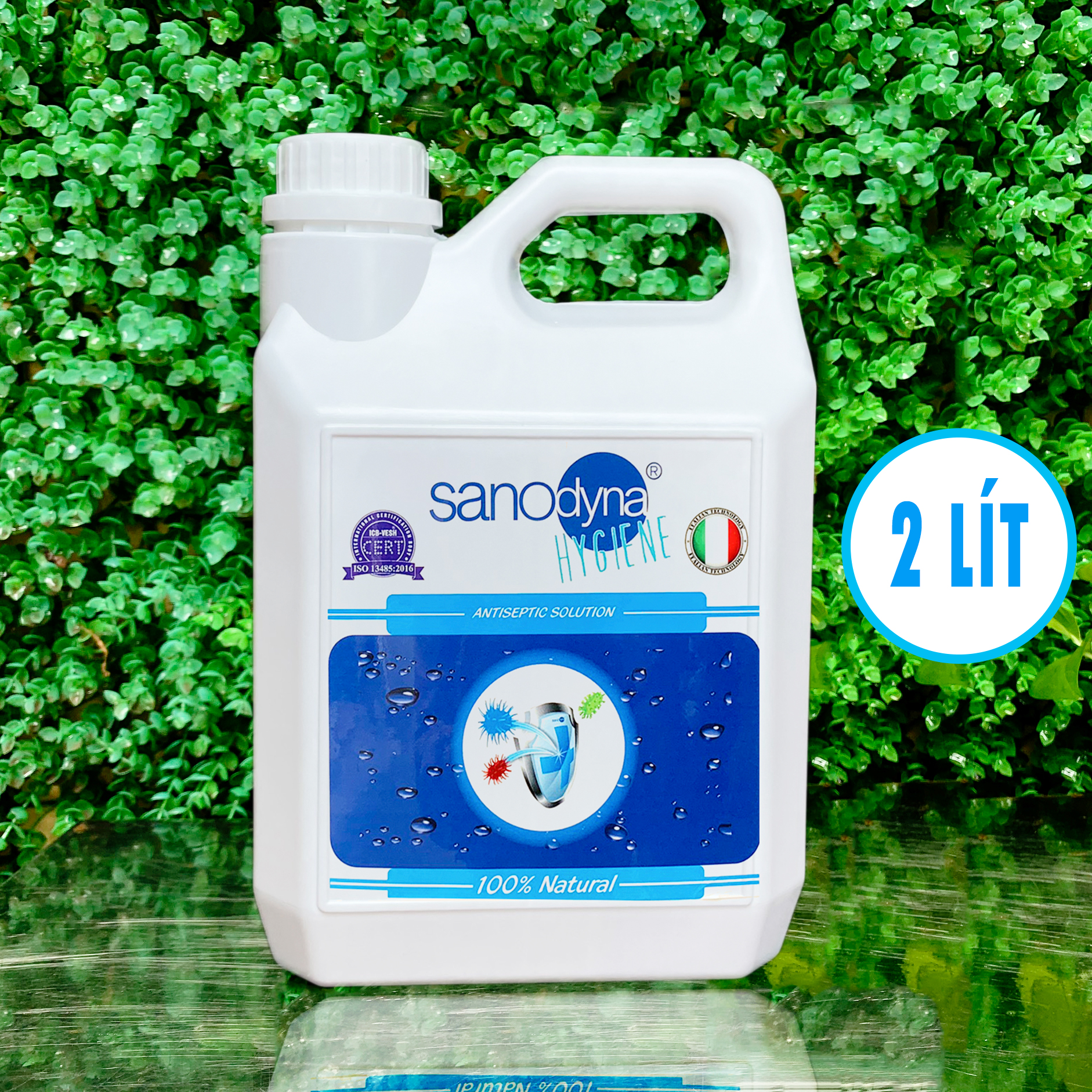 Dung dịch sát khuẩn đa năng Anolyte 100% tự nhiên thương hiệu Sanodyna công nghệ ITALIA  DUNG TÍCH 2 LÍT