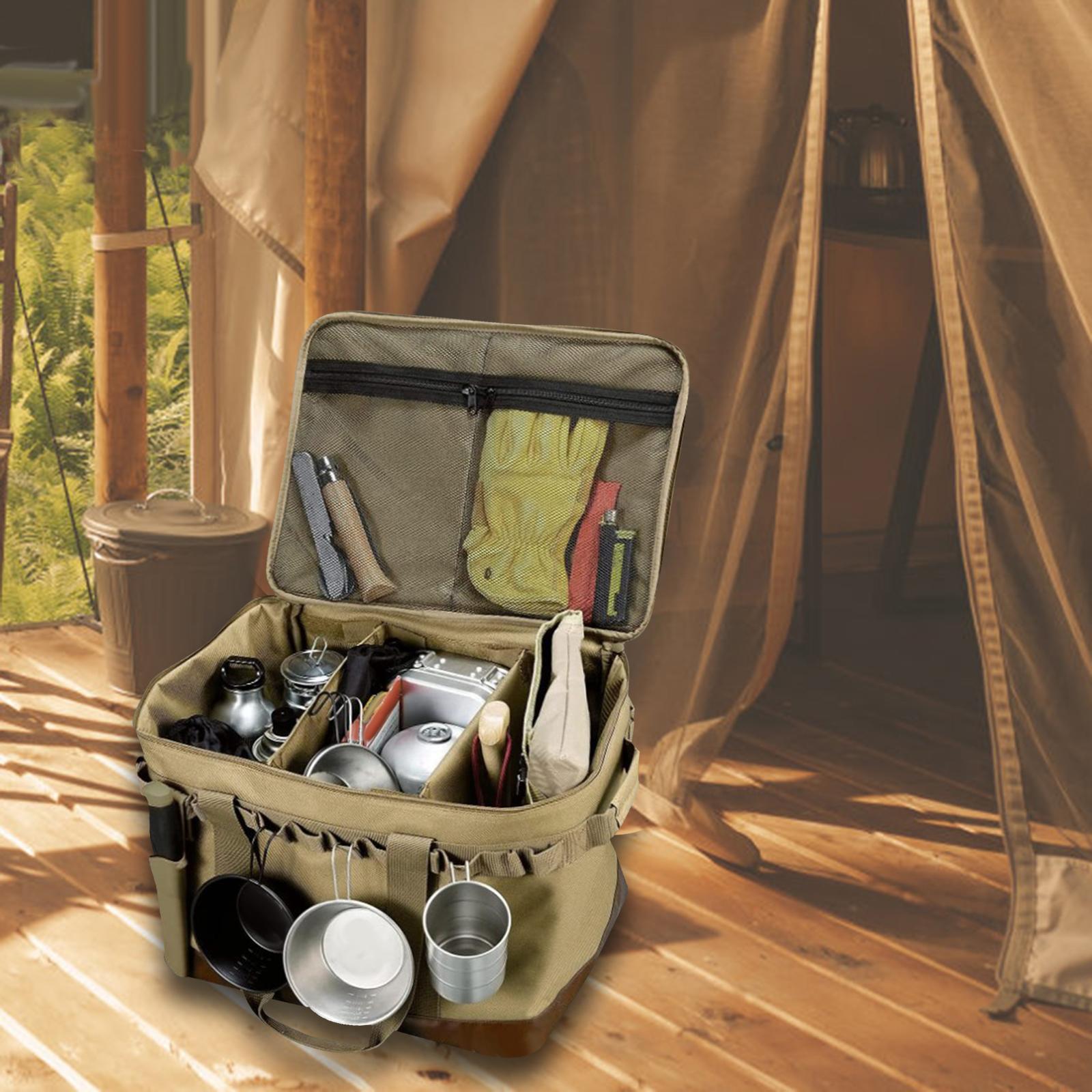 Camping Storage Bag Foldable Picnic Storage Tote with Zipper for Hiking