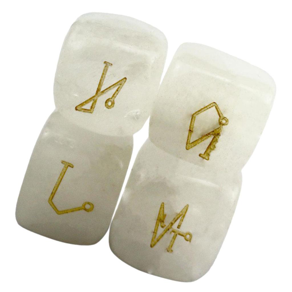 Natural Crystal Stone Engraved 4 Angel Symbols Palm Stone