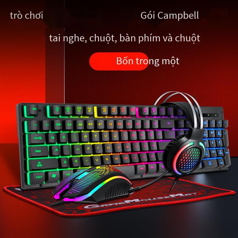 Phong Cách Mới Nhất Thunder Wolf T31 Bàn Phím Chuột Tai Nghe Bộ Ba Bộ Bốn Bộ Trò Chơi Game Máy Tính Xách Tay Máy Tính Để Bàn