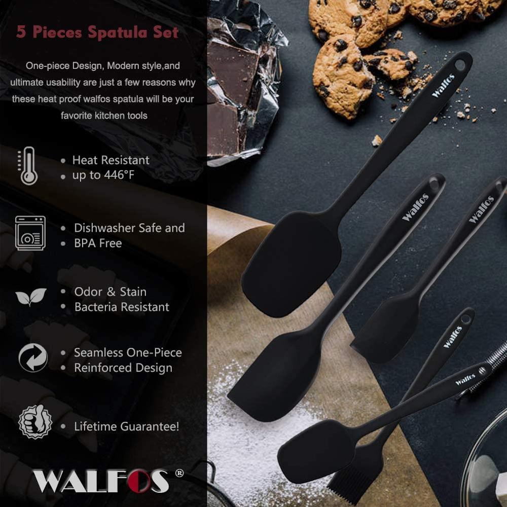 WALFOS Dụng Nhà Bếp Nấu Ăn Dụng Cụ Thìa Silicone Bộ Thìa Bánh Thìa Cho Nấu Nướng Và Pha Trộn