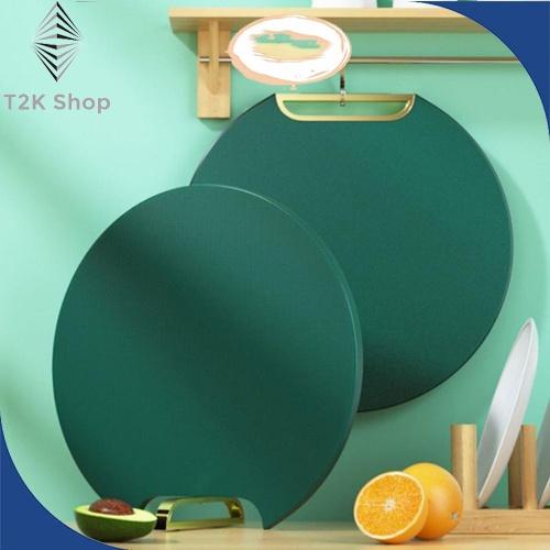 Thớt nhựa kháng khuẩn đa năng chống nấm mốc - Thớt nhựa PE màu xanh size 32cm - T2K Shop