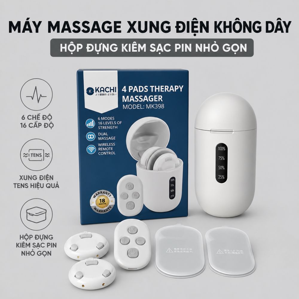 Máy Châm Cứu Xung Điện Không Dây Kachi MK398 – Hàng chính hãng