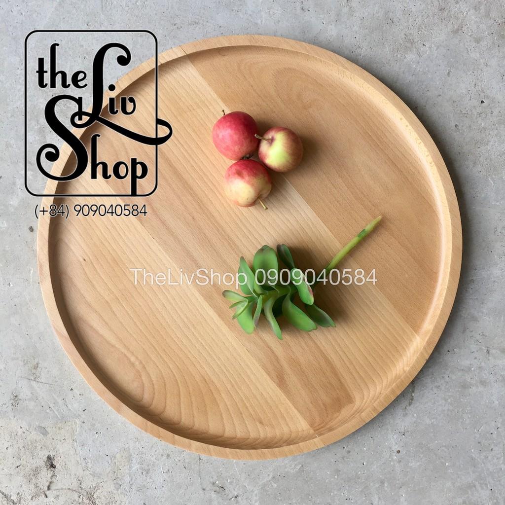 Đĩa gỗ beech tròn 35cm