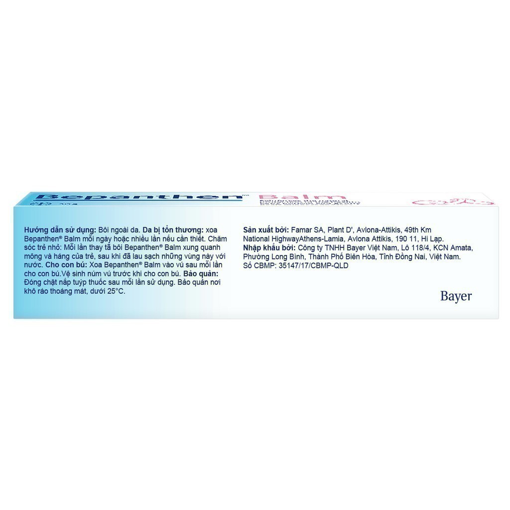 Kem chống hăm Bepanthen Balm dạng kem mỡ - tuýp 30g