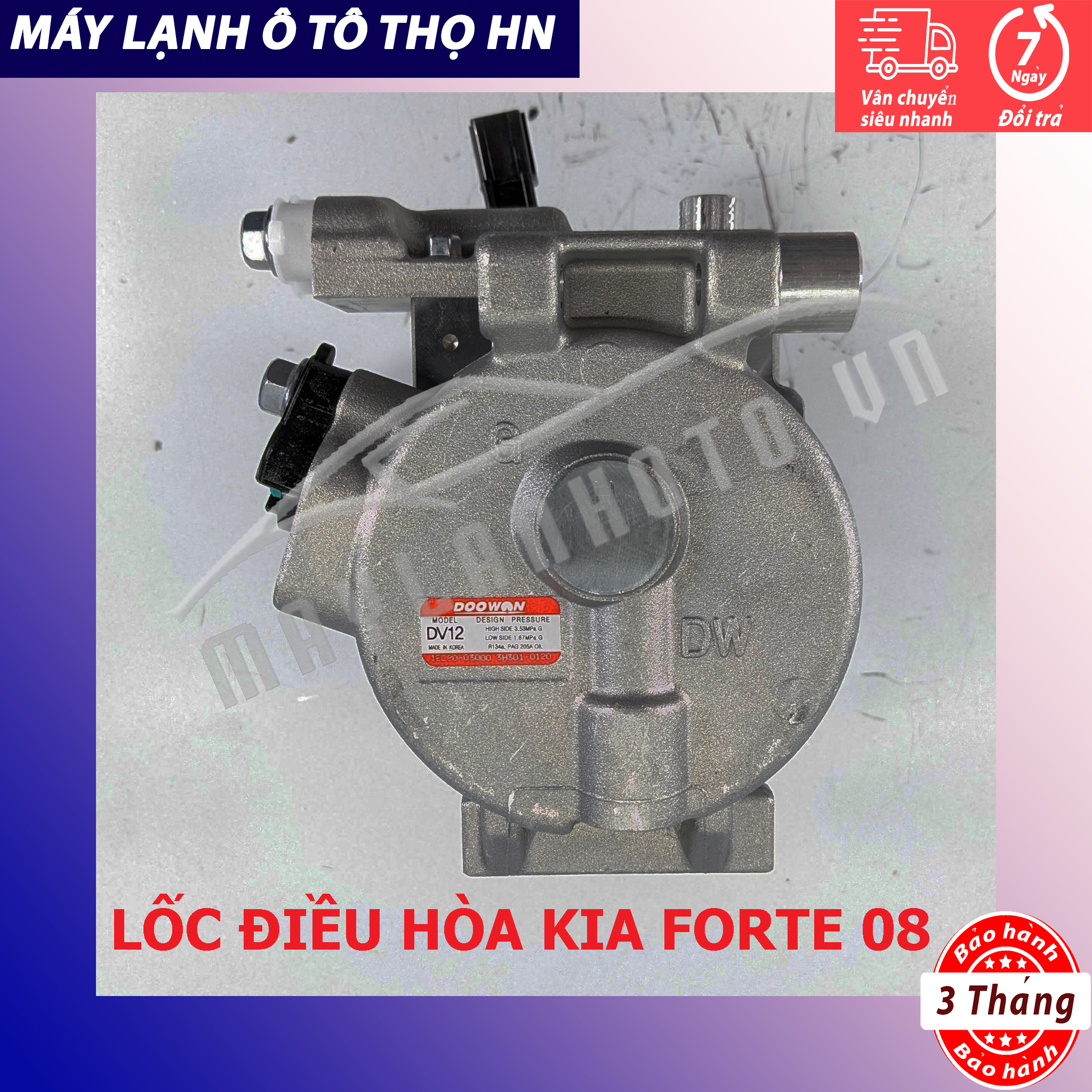 Lốc điều hòa (block,máy nén) Kia Forte 1.6/Hyundai Accent-I20 2008 2009 2010 2011 Hàn Quốc 08 09 10 11 97701-2F031/1R000