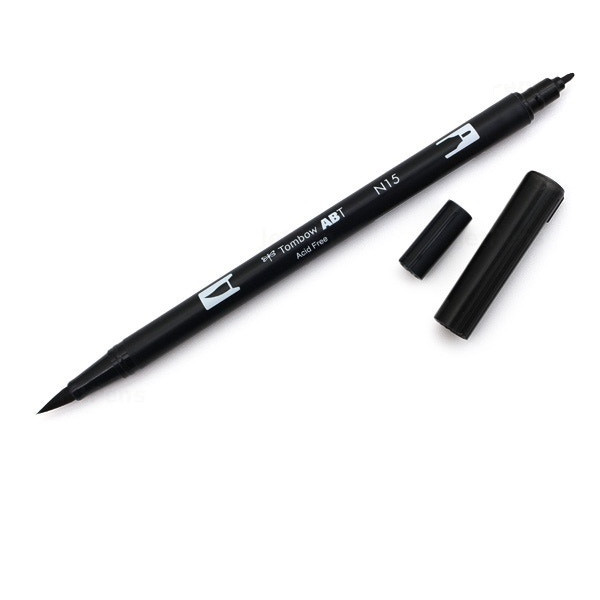 Bút lông cọ hai đầu Tombow ABT Dual Brush Pen - Brush/ Bullet - Black (N15)