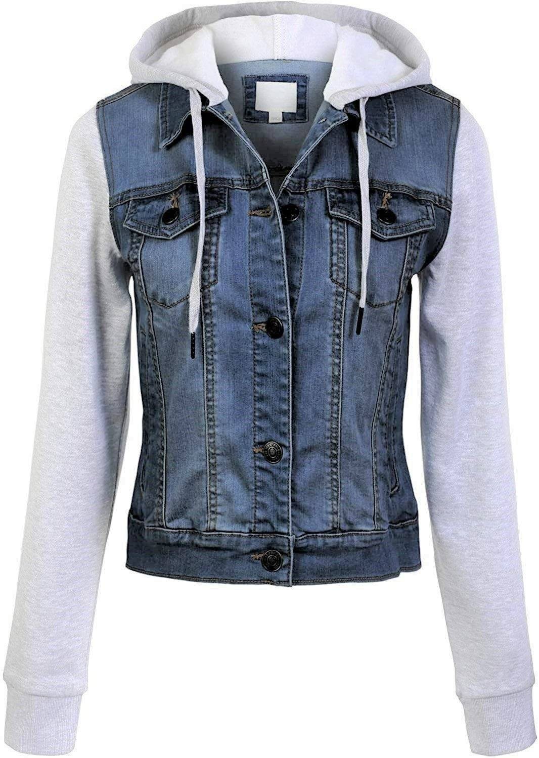 Áo khoác W/x Jeans Denim jacket hood dành cho Nữ. Đẹp và chất. Chất jeans mềm, co giãn thoải mái. Có Nón