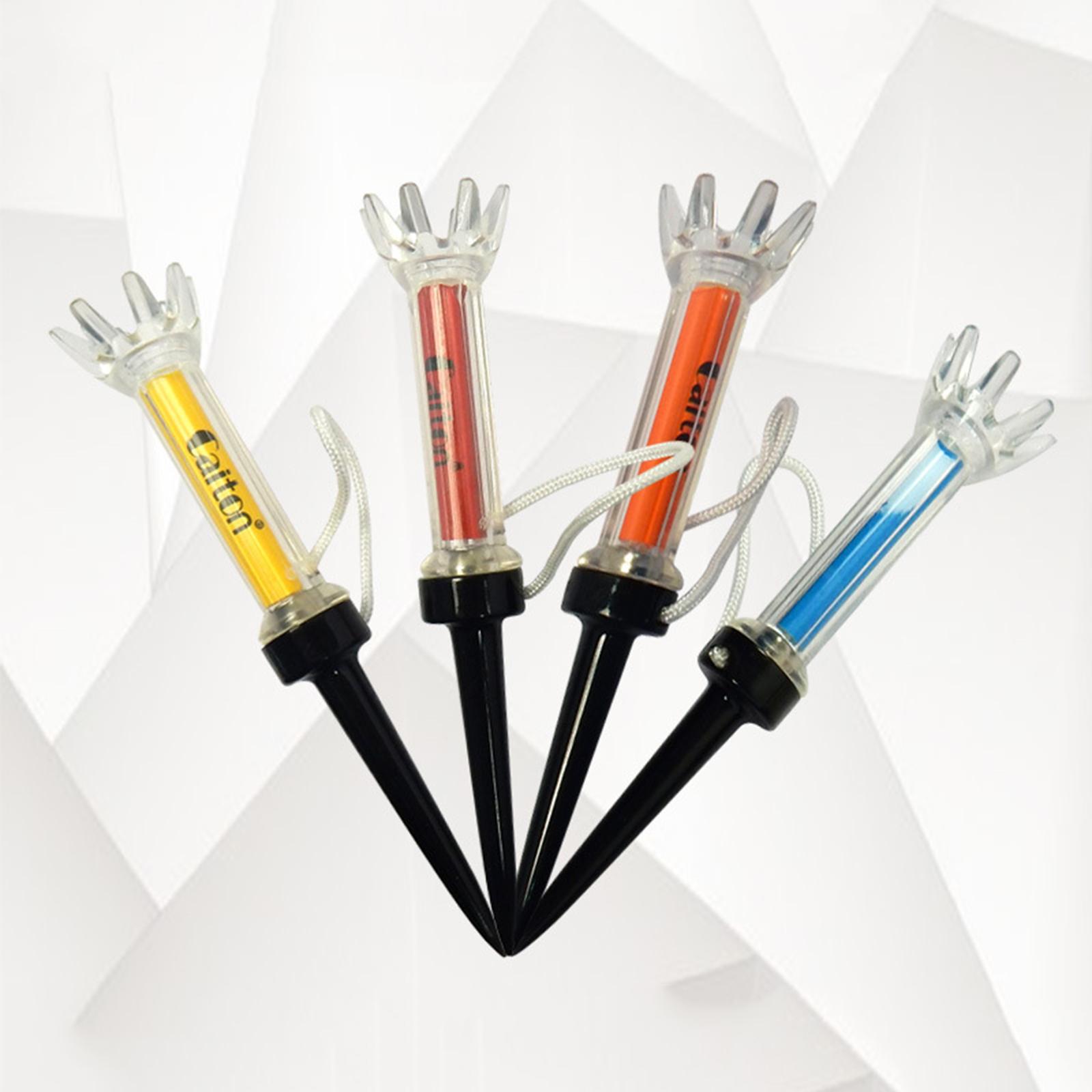 Golf Tee Set, 5pcs Magnetic Golf Tees Plastic Golf Tees Pre-set Golf Tees with Built-in Spring Golf Hitting Training Aids Tool