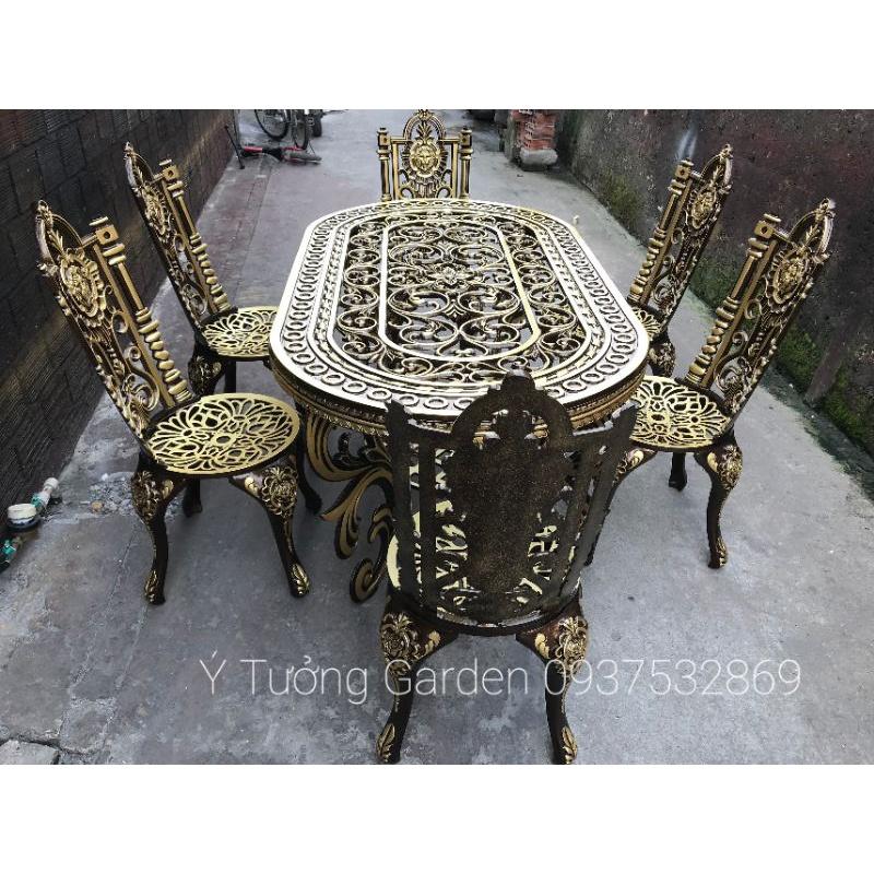 Bàn ghế sân vườn nhôm đúc
