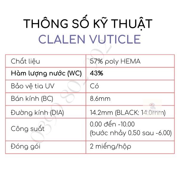 Lens màu Hàn Quốc với các màu siêu lạ mắt và hot hit Clalen Vuticle _chỉ có 0 độ