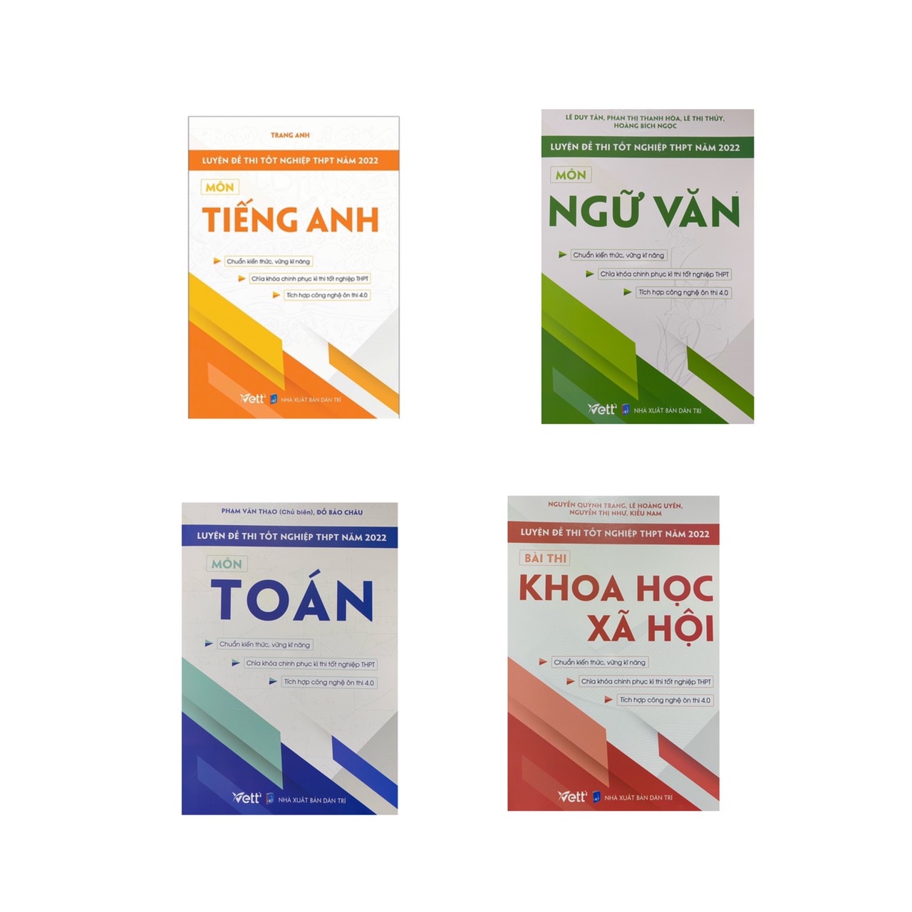 Combo 4 cuốn Luyện đề thi tốt nghiệp THPT năm 2022 môn Tiếng Anh + Văn + Toán + Khoa học xã hội