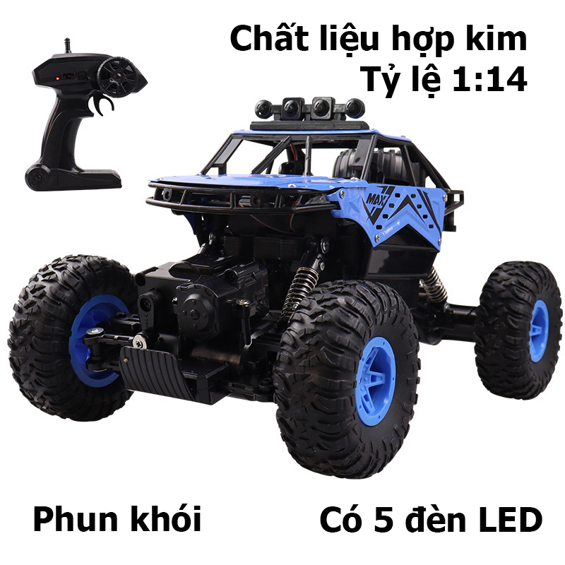 Xe địa hình điều khiển từ xa KAVY BS009A có đèn LED, phun được khói tỷ lệ 1: 14 chất liệu hợp kim tốc độ cao tần số 2.4 GHZ