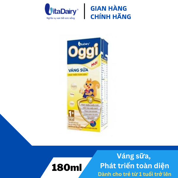 Sữa Bột Pha Sẵn Oggi 1+ Váng Sữa 180ml ( lốc 4 hộp )