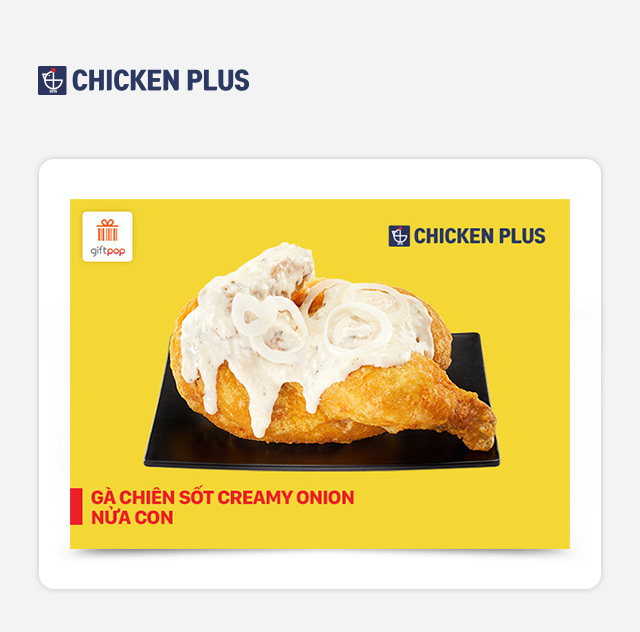 Chicken Plus - Gà Chiên Sốt Creamy Onion Nửa Con