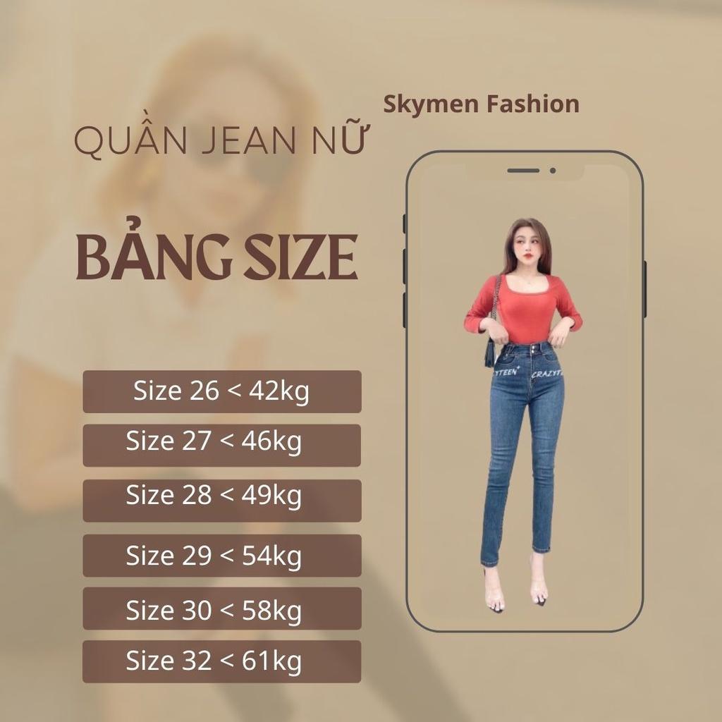 Quần jean nữ lưng cao dáng ôm chất jean cotton cao cấp VNXK mặc tôn dáng, thanh lịch ms616