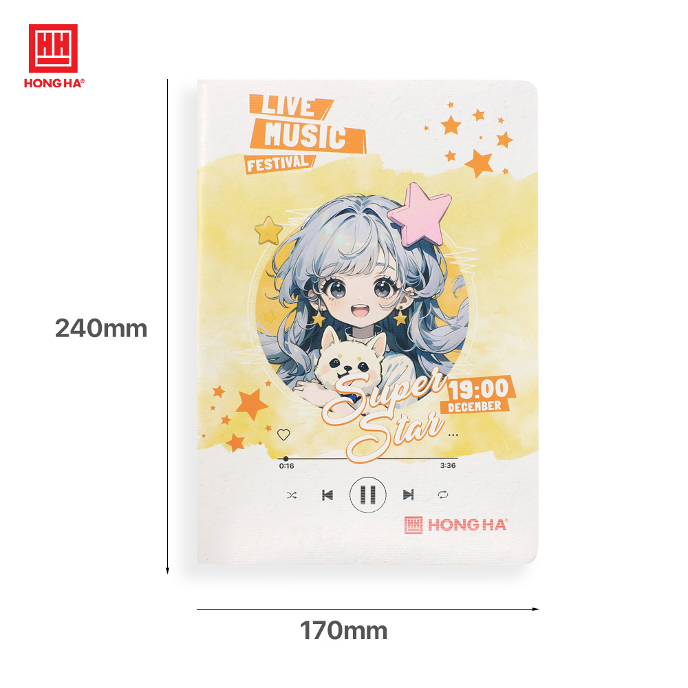 Vở kẻ ngang 120 trang Hồng Hà Sao Mai Live Music định lượng 55-57gsm - 1695