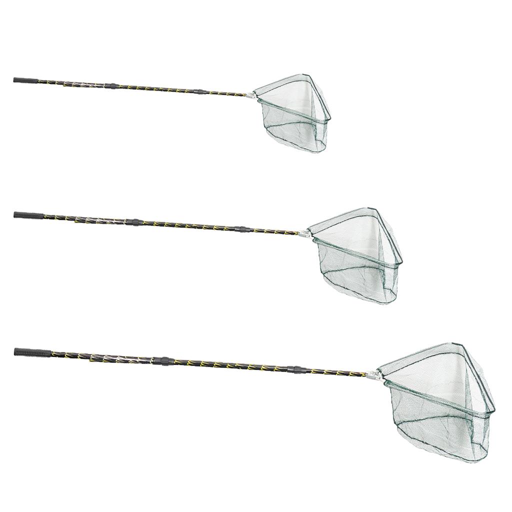 Aluminium Alloy Triangle Fishing Landing Net Folding Landing Net Telescoping Pole Solid and Durable Quick Release Net Fishing Tackle