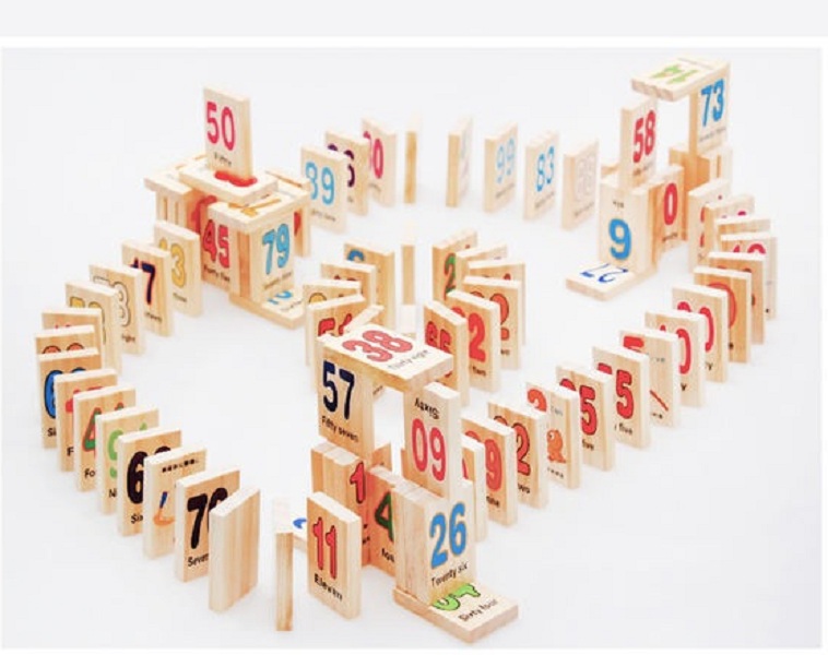 Đồ chơi gỗ Domino học số học phép toán - Totdepe1130