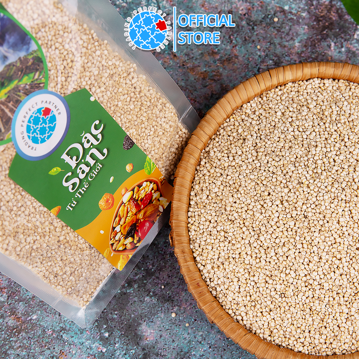 Combo 2 Túi Hạt Quinoa Trắng (Diêm mạch trắng) Hữu Cơ Trading Perfect Partner Túi 500g Nhập Khẩu Từ Peru