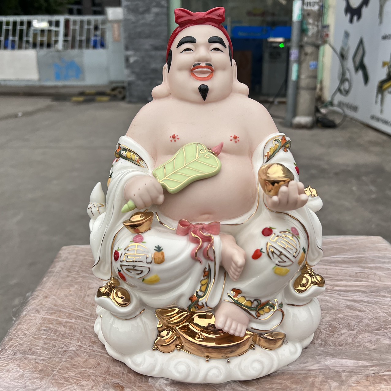 Tượng Thần Tài Thổ Địa sứ đức hóa cao cấp nhập khẩu Đài Loan cao 25cm – TRẮNG