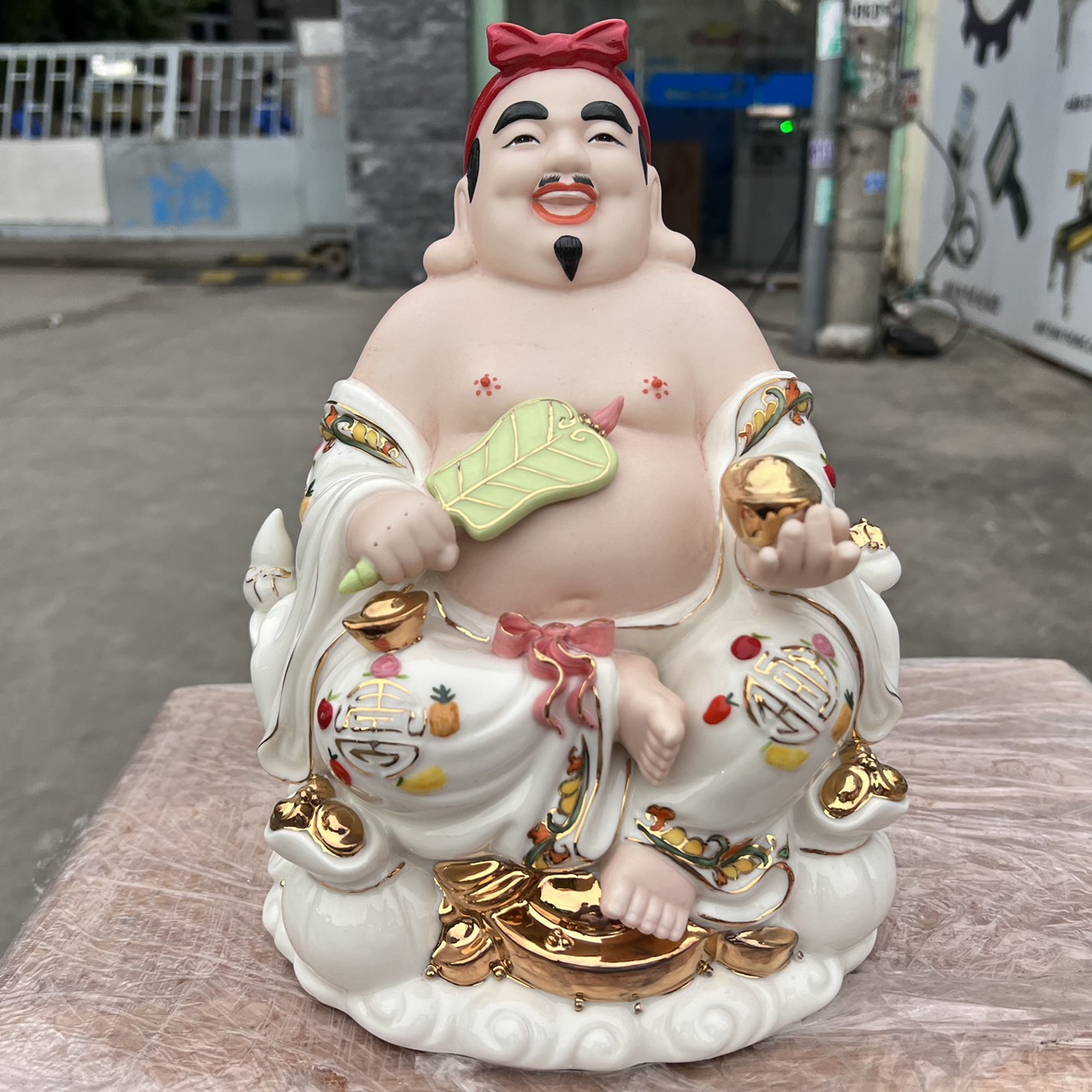 [10inch] Tượng Thần Tài Thổ Địa sứ đức hóa cao cấp nhập khẩu Đài Loan cao 25cm – TRẮNG