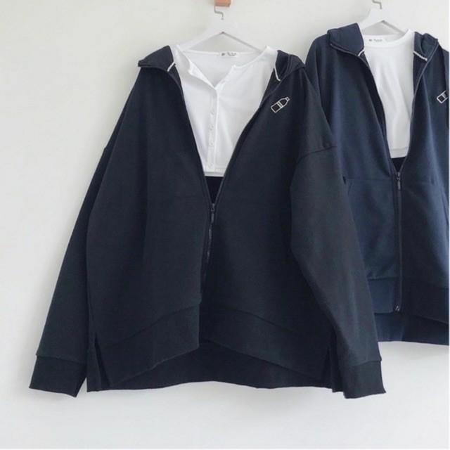 Áo Khoác Nỉ Bông Thêu MOOS Form Rộng Xẻ Tà Ulzzang (Ánh Thật)