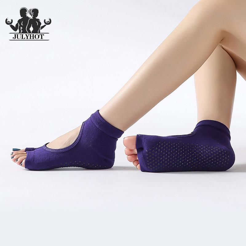 Phụ nữ hai ngón chân yoga vớ không chống trượt Sportpress Pilates Pilates Sock Dry Ballet Professiona Dance Dance Color: Dark Grey