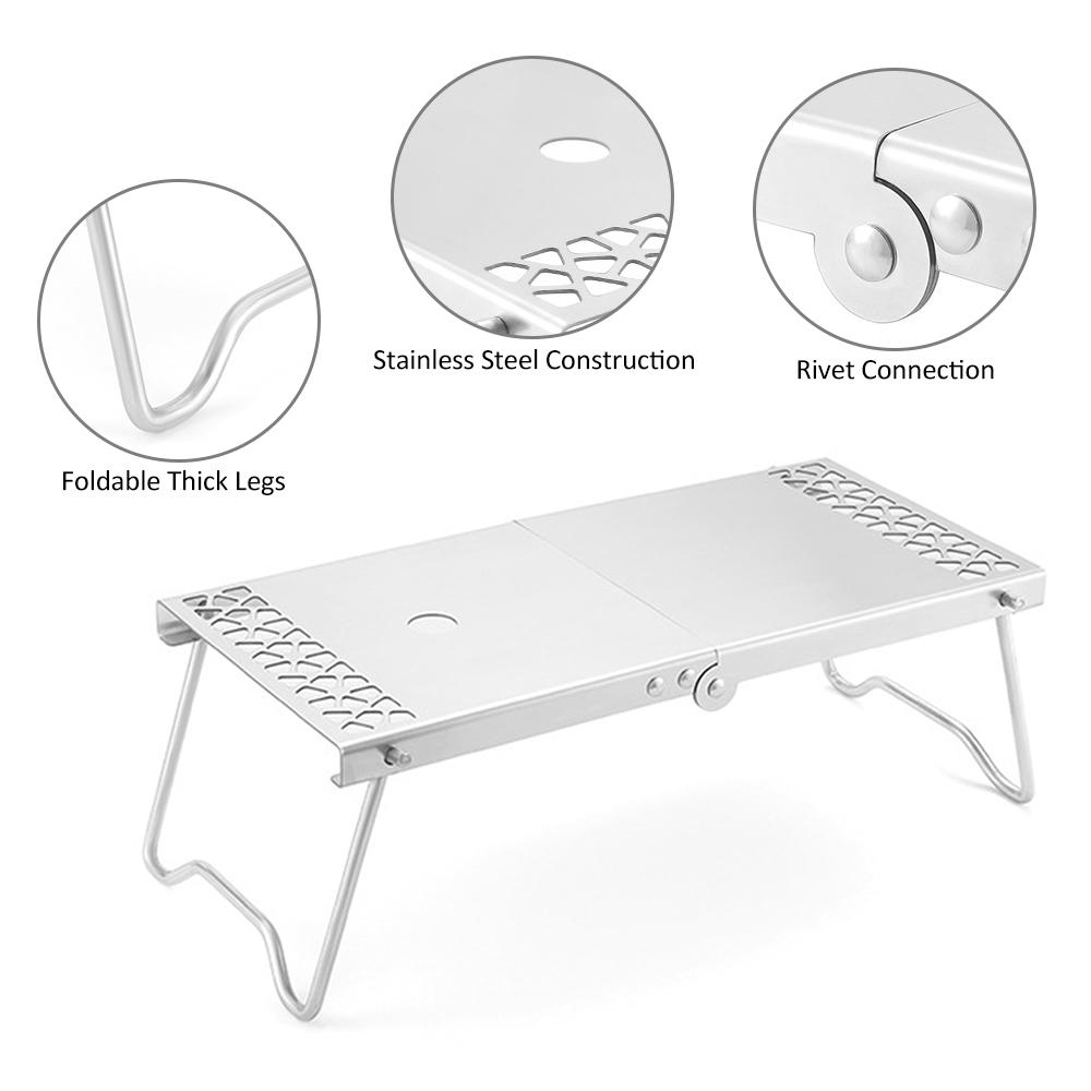 Outdoor Folding Camp Stove Stand Cooking Station Table for Camping Hiking Backpacking Picnic