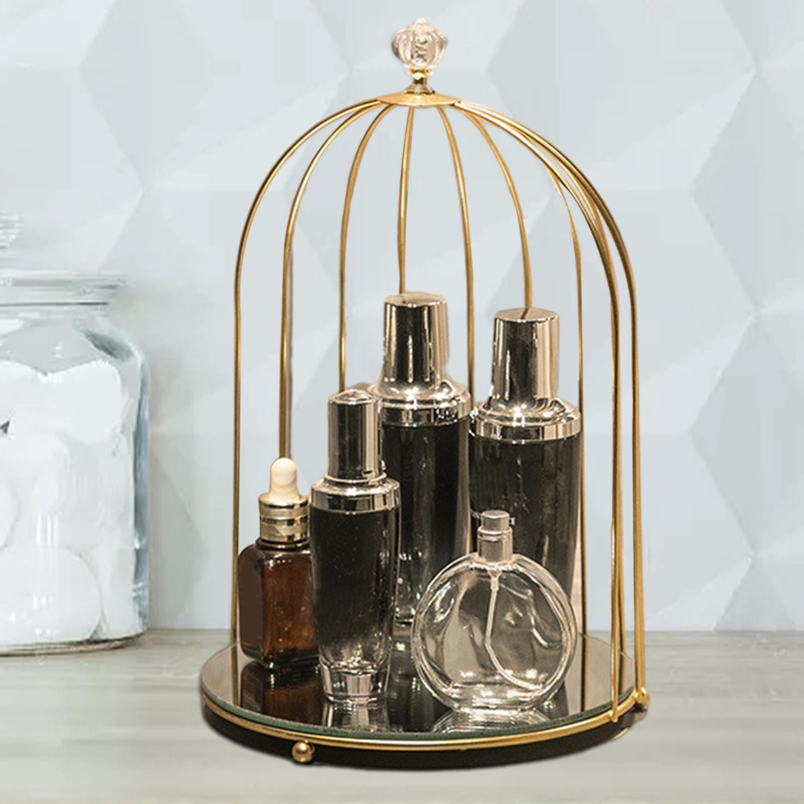 Bird Cage Makeup Organizer Bathroom Storage Rack Counter Vanity Tray Shelf