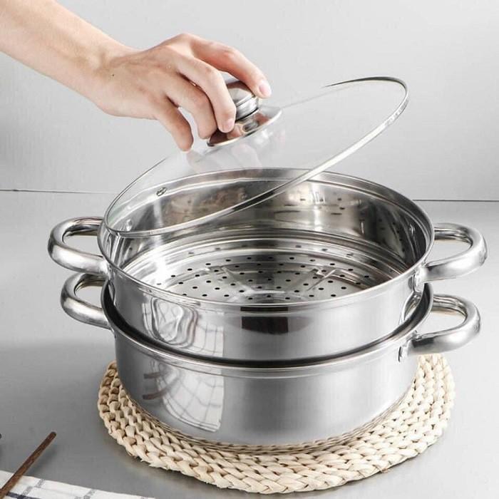 Nồi hấp Inox 2 tầng